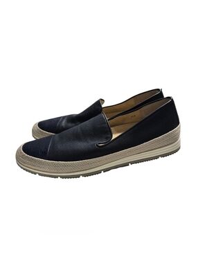 VANELI black/Navy Leather Captoe Espadrille Sneaker Loafer Flats 11N